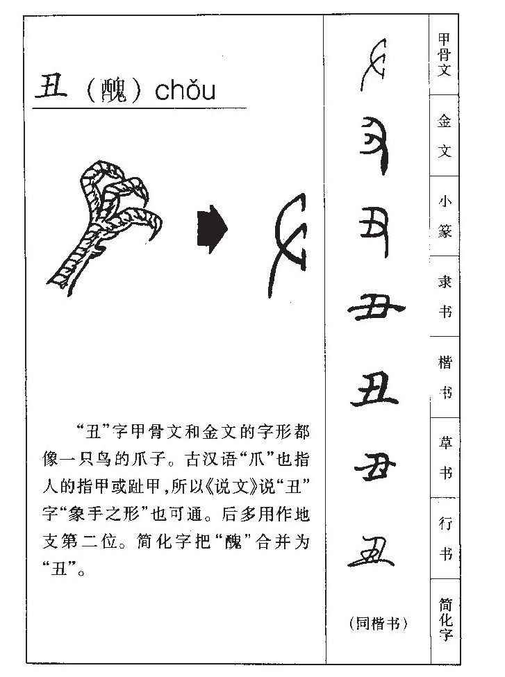 丑字字源字典