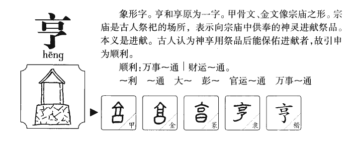 亨字字源字典