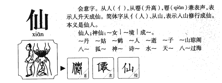 仙字字源字典