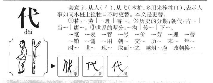 代字字源字典