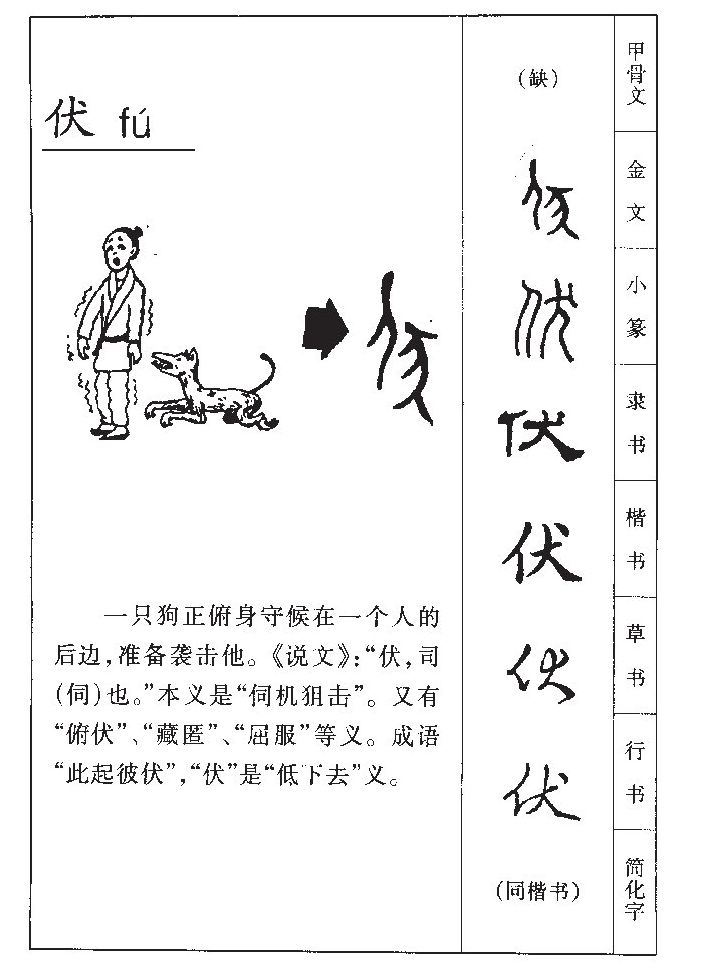 伏字字源字典