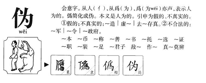 伪字字源字典