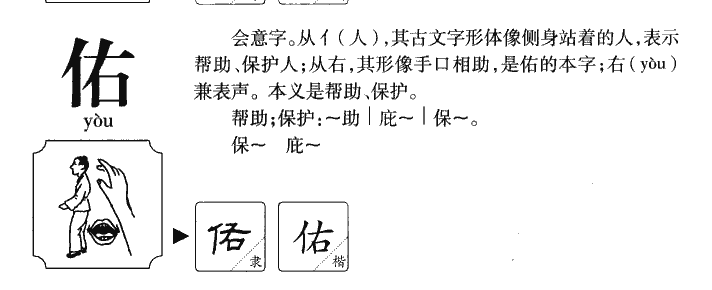 佑字字源字典