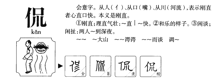 侃字字源字典