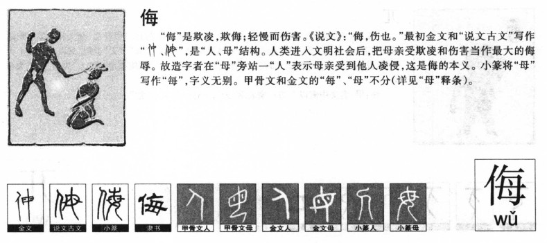 侮字字源字典