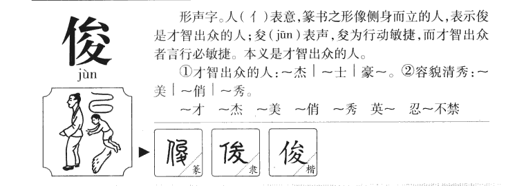 俊字字源字典