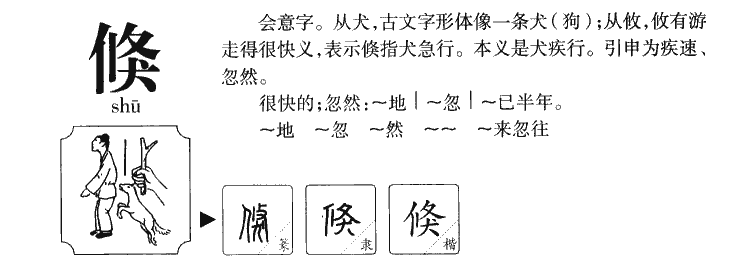 倏字字源字典