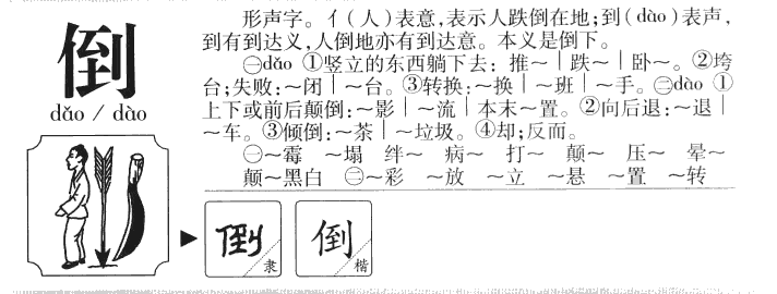 倒字字源字典