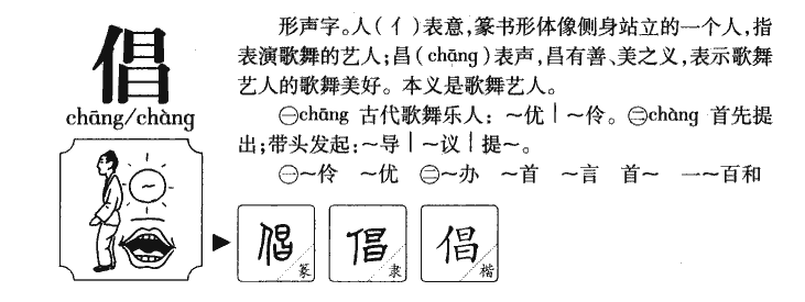 倡字字源字典