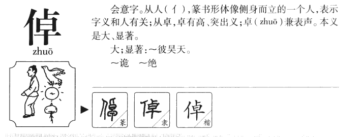 倬字字源字典