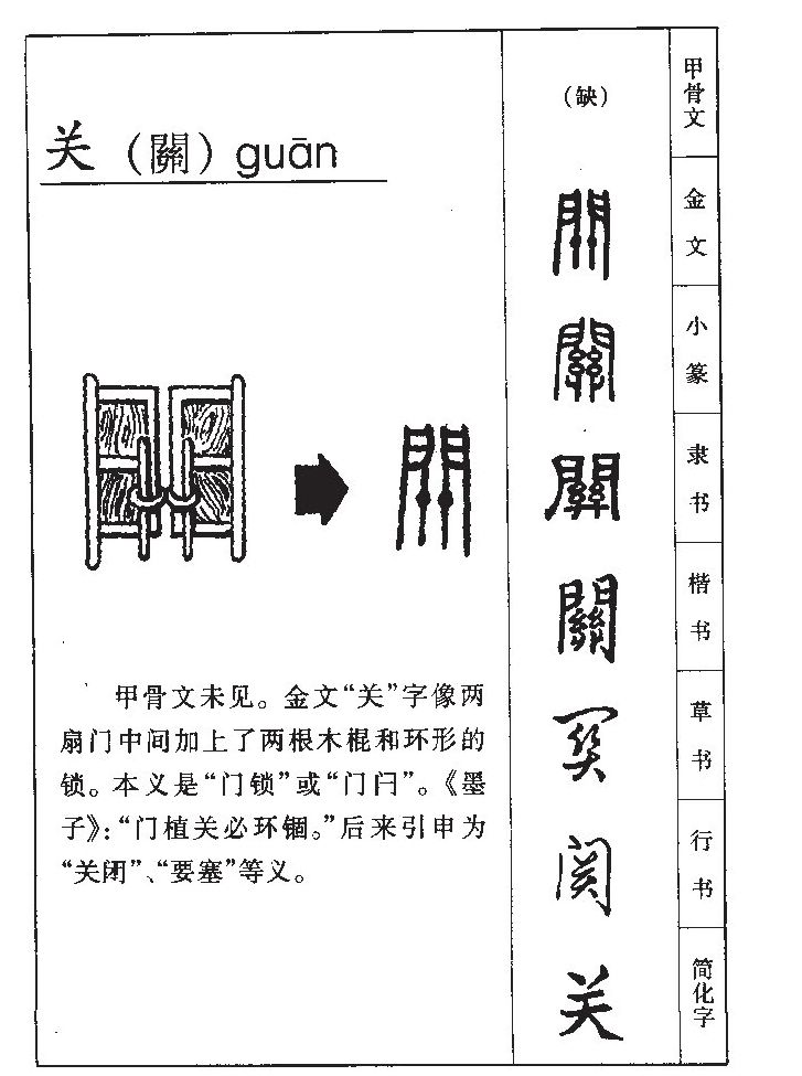 关字字源字典