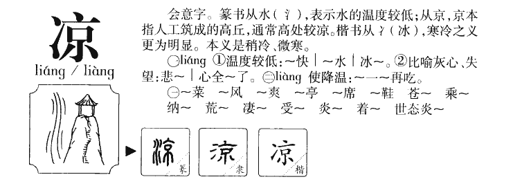 凉字字源字典