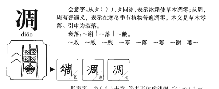 凋字字源字典