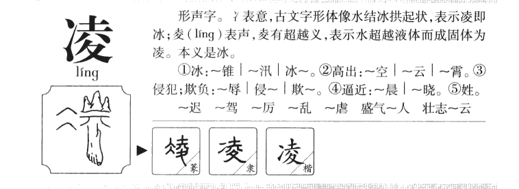 凌字字源字典