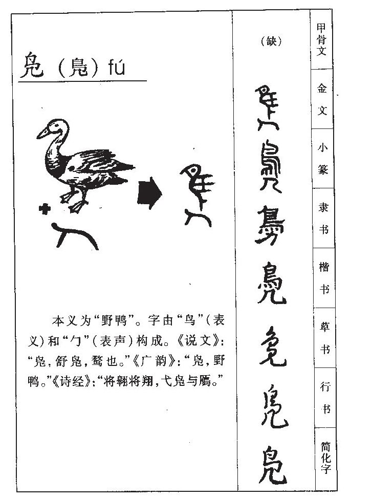 凫字字源字典