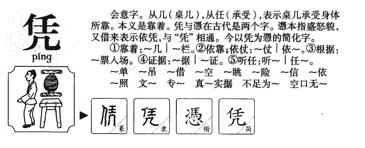 凭字字源字典