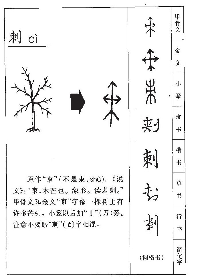 刺字字源字典