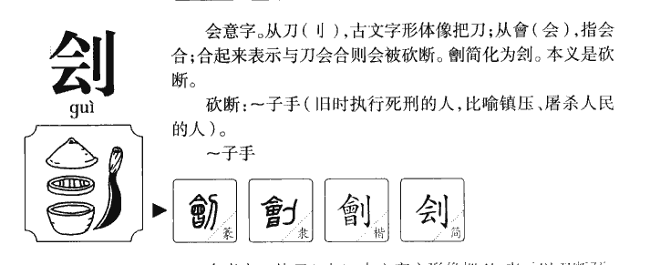 刽字字源字典