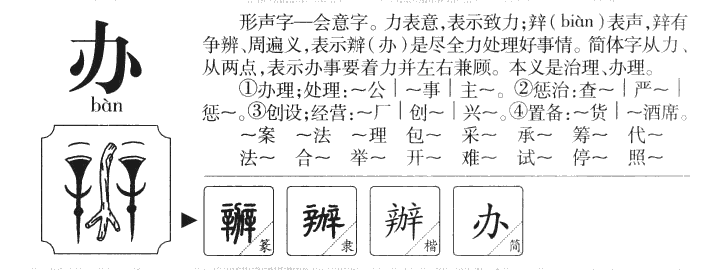 办字字源字典