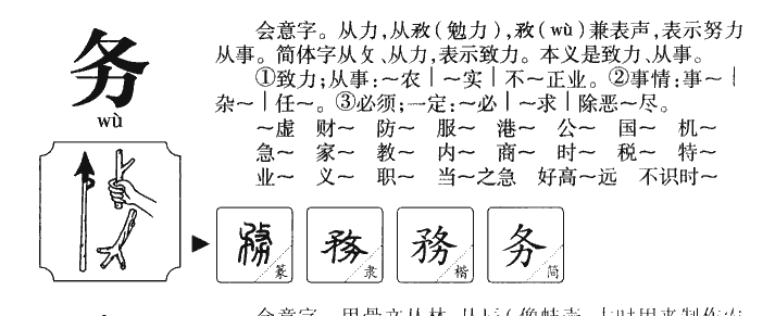 务字字源字典