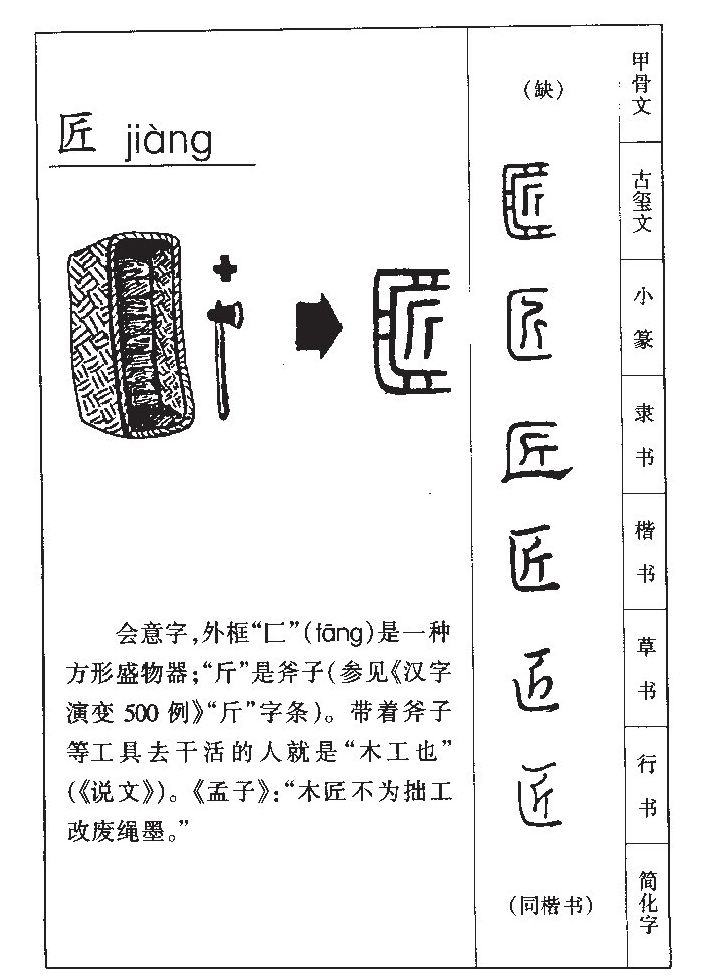 匠字字源字典