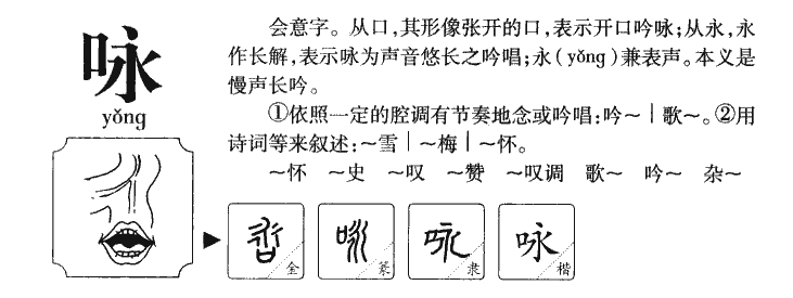 咏字字源字典