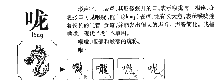 咙字字源字典