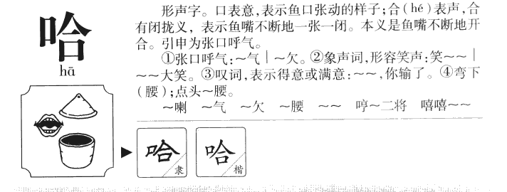 哈字字源字典