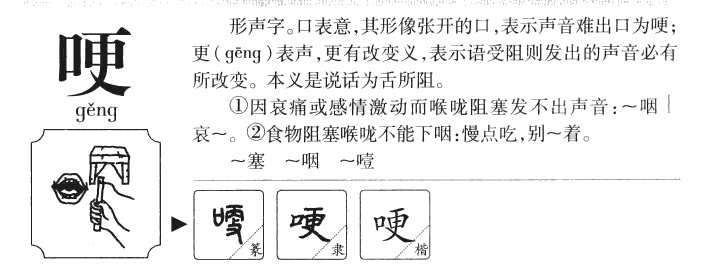 哽字字源字典