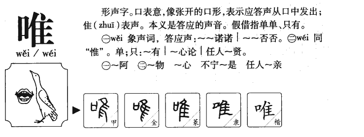 唯字字源字典