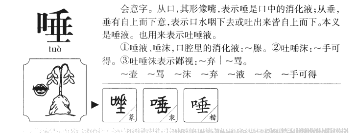 唾字字源字典