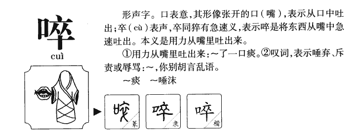 啐字字源字典