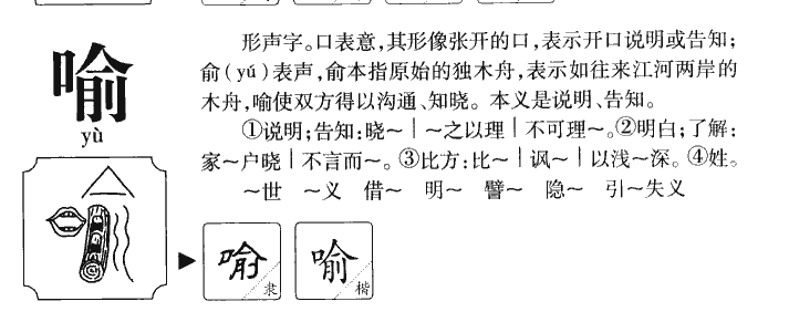 喻字字源字典