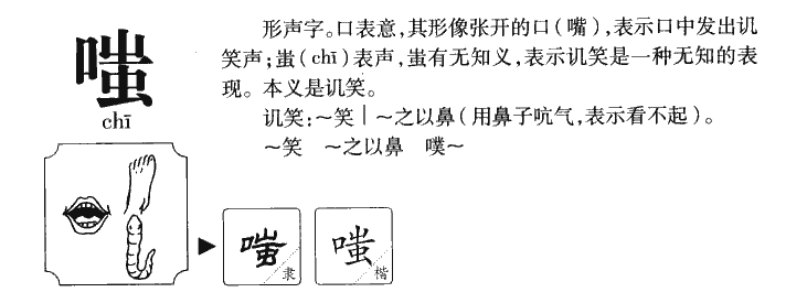 嗤字字源字典