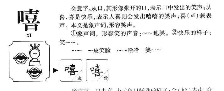 嘻字字源字典