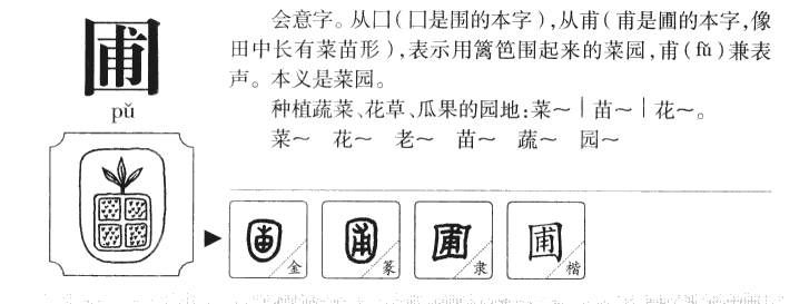 圃字字源字典