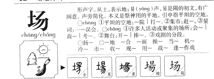 场字字源字典