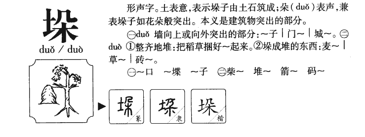 垛字字源字典