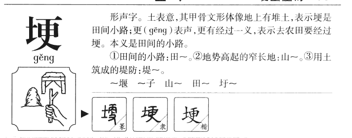 埂字字源字典