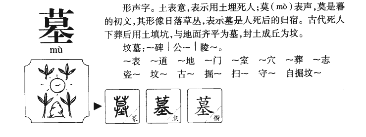 墓字字源字典