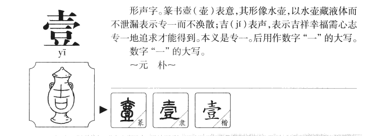壹字字源字典
