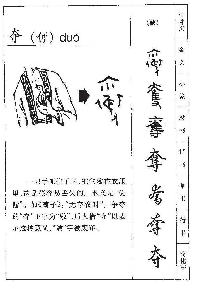 夺字字源字典