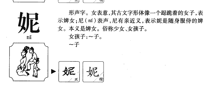 妮字字源字典
