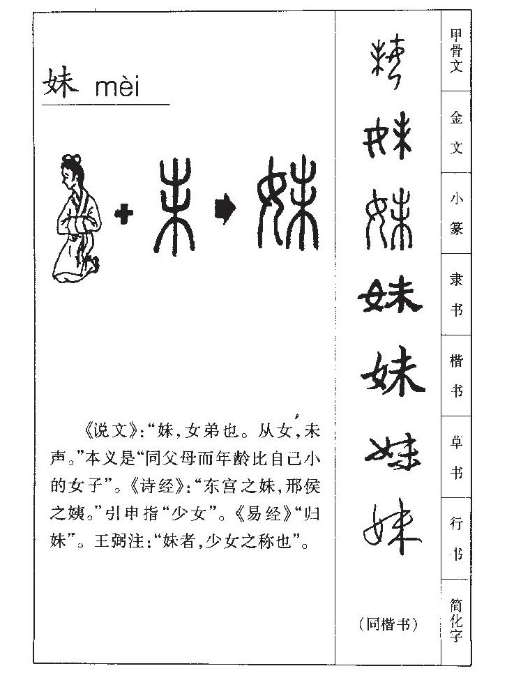 妹字字源字典