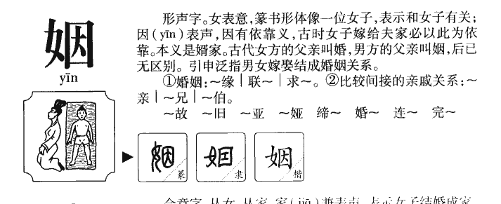 姻字字源字典