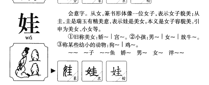 娃字字源字典