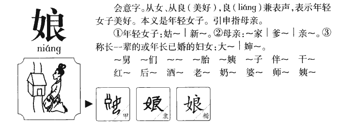 娘字字源字典