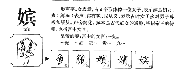 嫔字字源字典