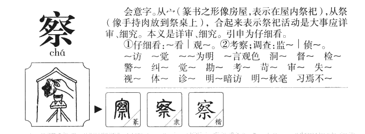 察字字源字典