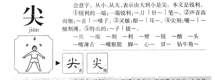 尖字字源字典